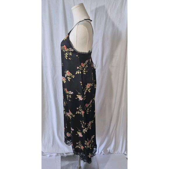 New R13 Womens Black Floral 100% Silk Lace Back Slip Midi Dress Small - Picture 7 of 13